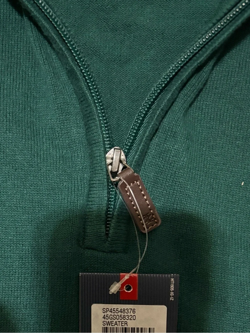 Izod Men's Dark Green Quarter Zip Sweater